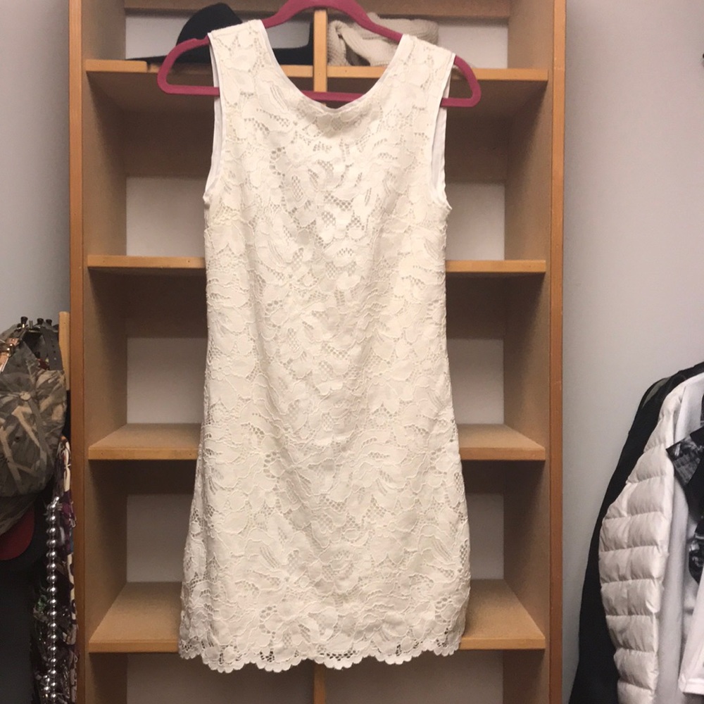 NWT white lace shift dress